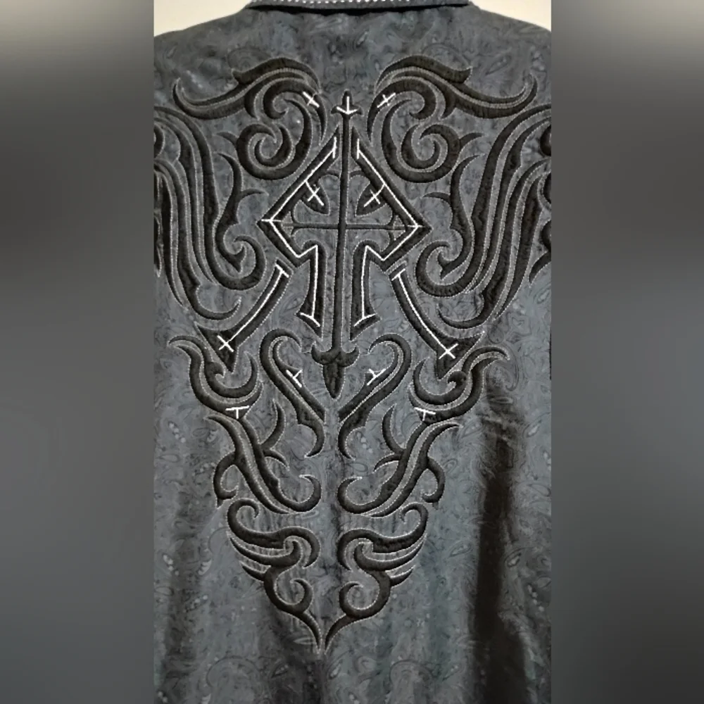 Roar Signature Button Down Shirt Mens XL Black - Picture 13 of 16